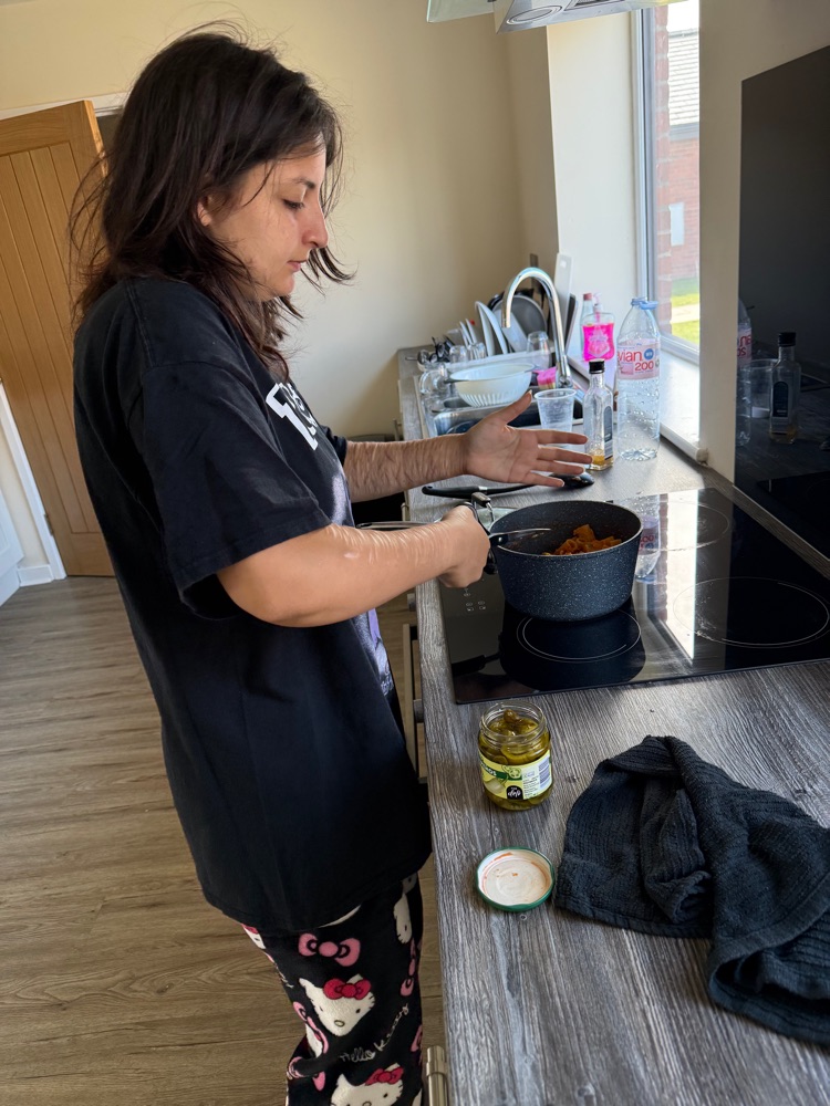 BC preparing and cooking food