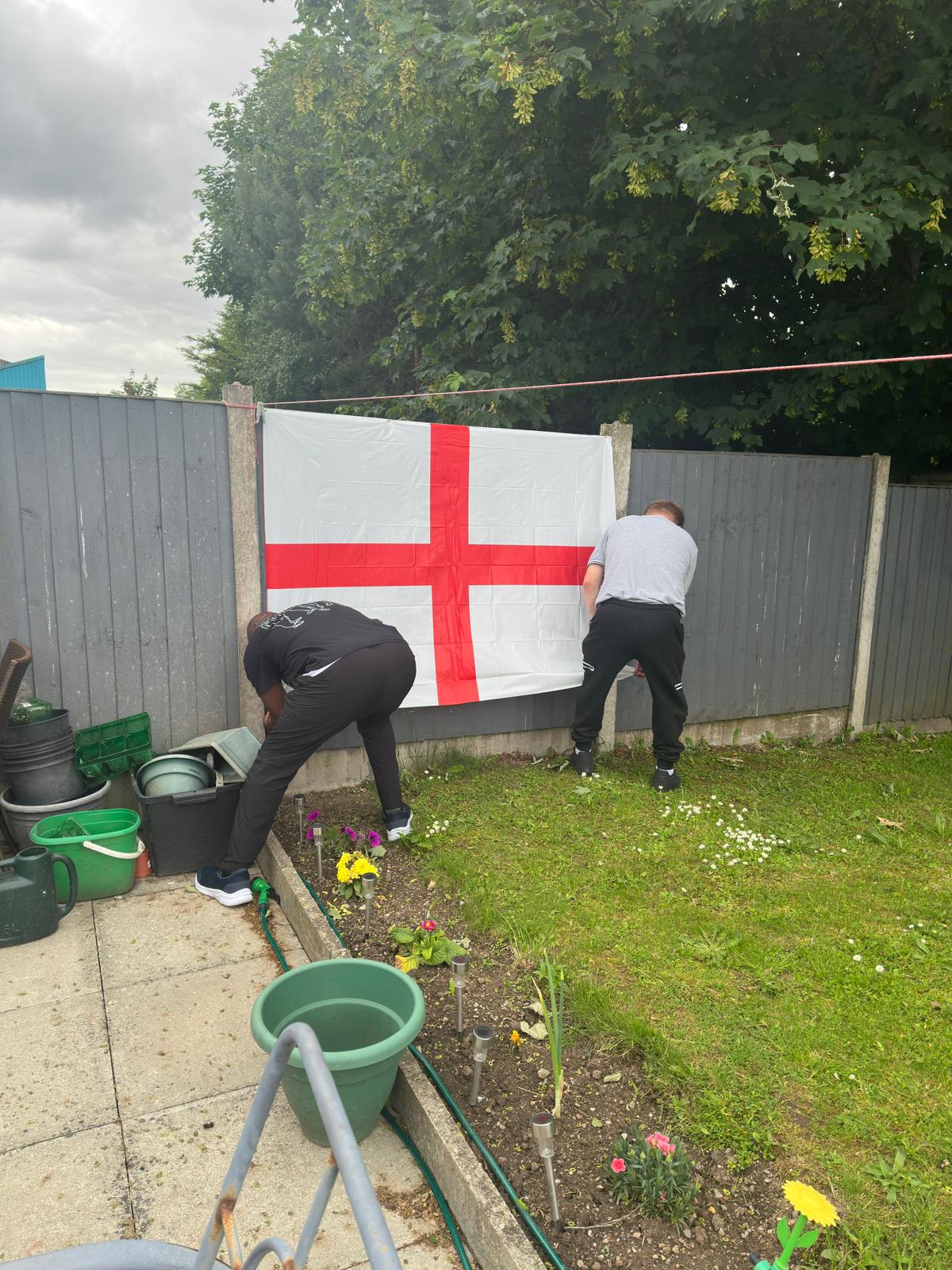 MB getting World Cup ready with a flag